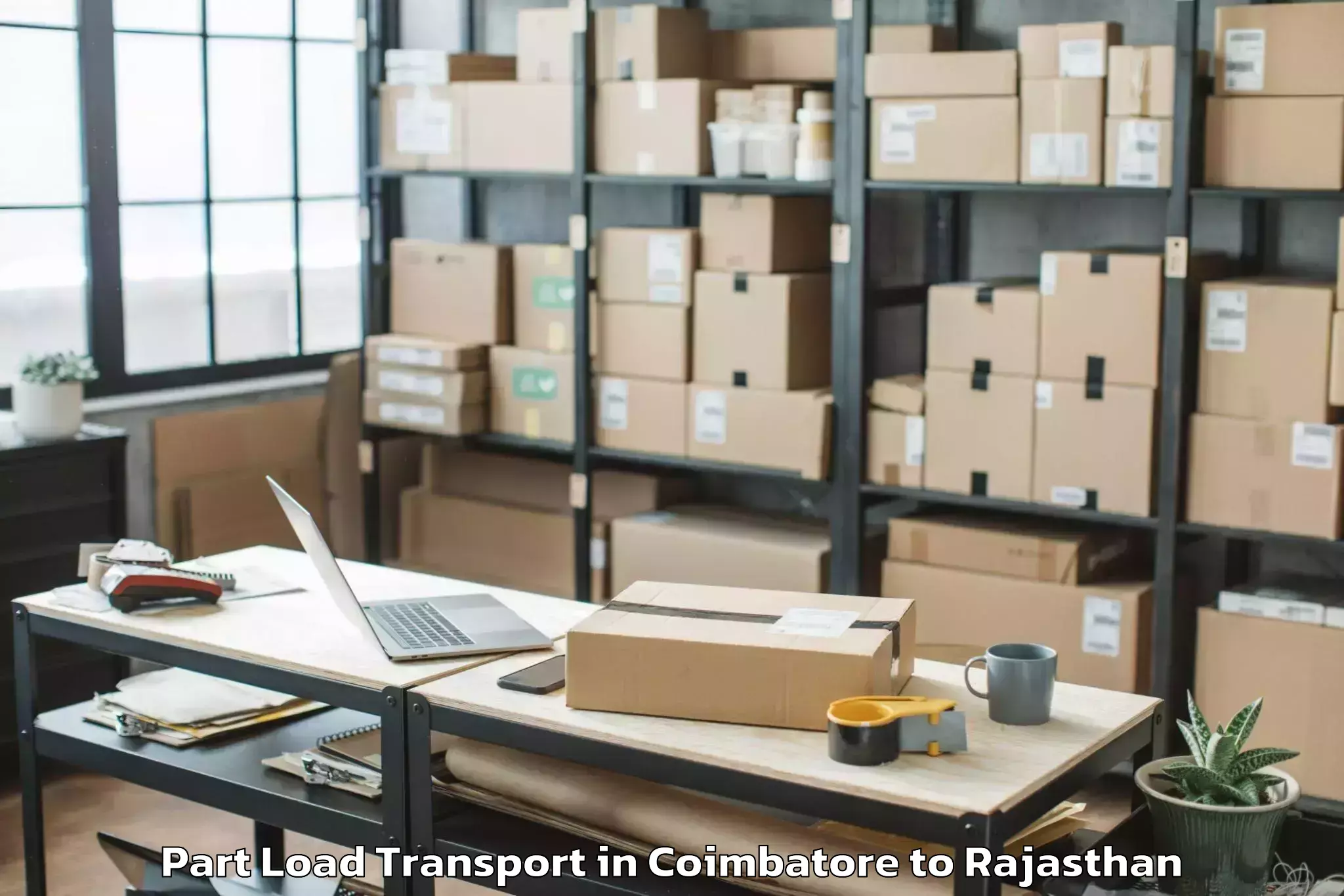 Book Coimbatore to Dhaulpur Part Load Transport Online